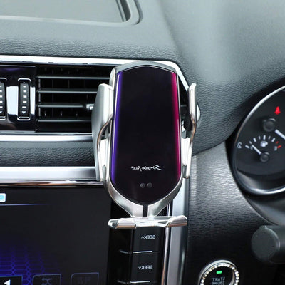 Automatische Klem Draadloze Auto Telefoonhouder en Oplader Bevestiging