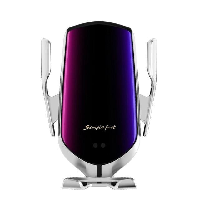 Automatische Klem Draadloze Auto Telefoonhouder en Oplader Bevestiging
