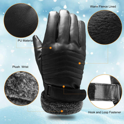 Guanti Invernali Impermeabili in Pelle per Sci a -30℃ | Compatibili con Touchscreen