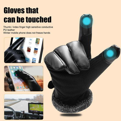 Guanti Invernali Impermeabili in Pelle per Sci a -30℃ | Compatibili con Touchscreen