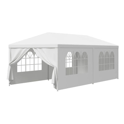 Gazebo da Giardino per Feste 10 x 20' con 6 Pannelli Laterali