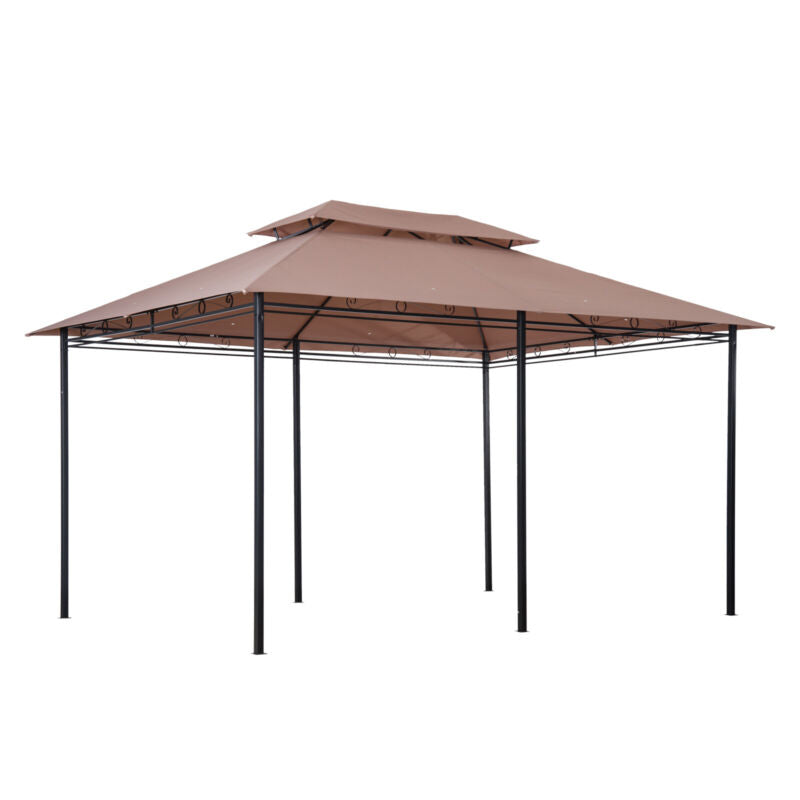 Gazebo Esterno Ventilato a Due Livelli 10'x13' in Acciaio per BBQ e Feste
