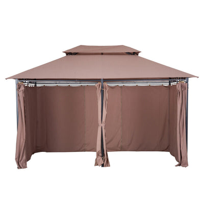 Gazebo Esterno Ventilato a Due Livelli 10'x13' in Acciaio per BBQ e Feste