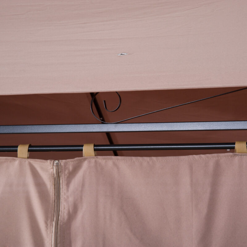 Gazebo Esterno Ventilato a Due Livelli 10'x13' in Acciaio per BBQ e Feste