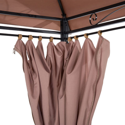 Gazebo Esterno Ventilato a Due Livelli 10'x13' in Acciaio per BBQ e Feste