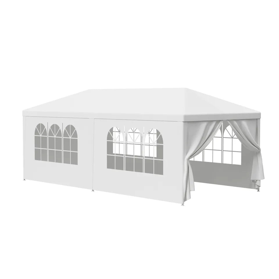 Gazebo da Giardino per Feste 10 x 20' con 6 Pannelli Laterali